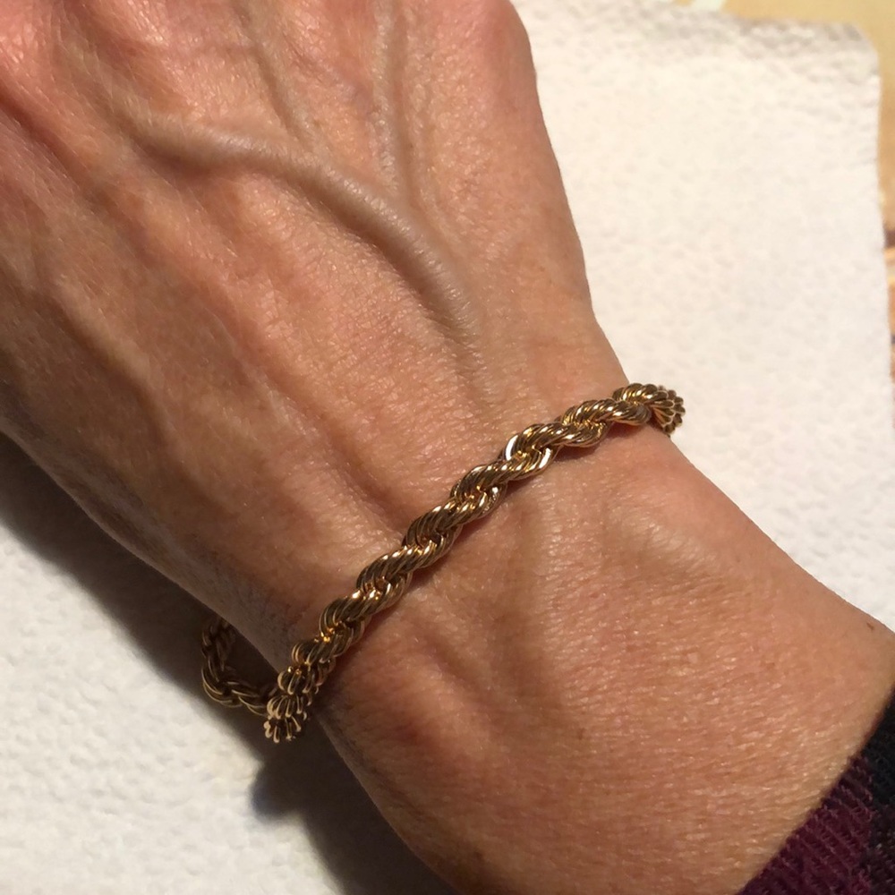 Vintage 14 KGP Rope Chain Bracelet